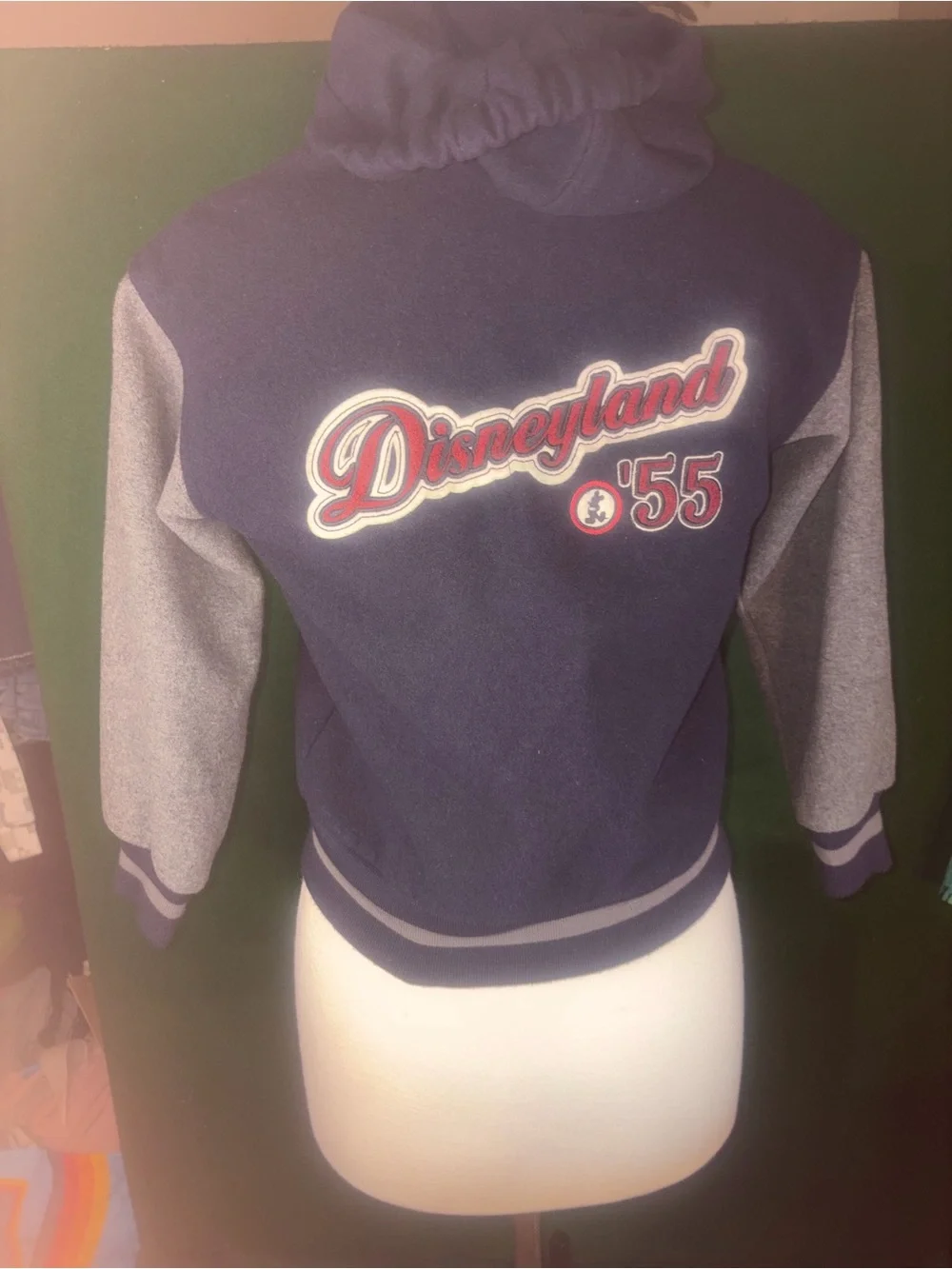Disney Navy and Gray Kids Varsity Hoodie Jacket with 55 Patch